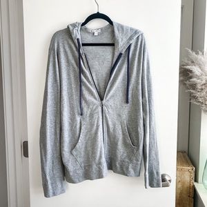 James Perse Vintage French Terry Zip Up Hoodie